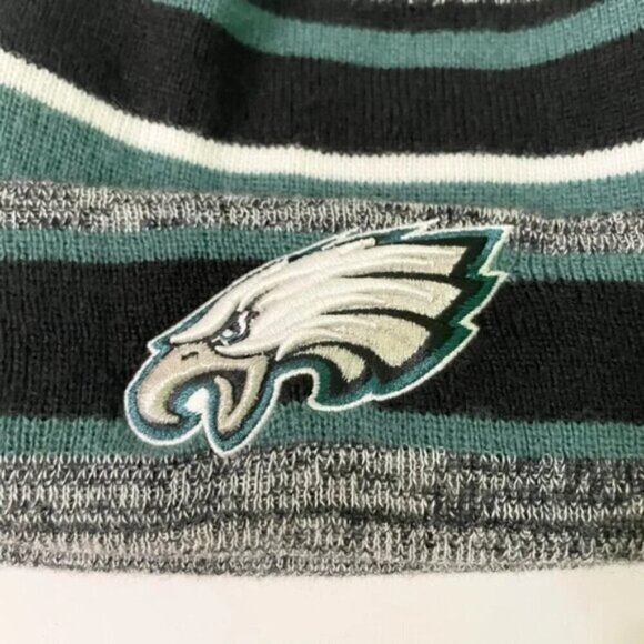 Philadelphia Eagles New Era NFL Knit Cap Beanie Pom Pom Hat - Picture 2 of 16